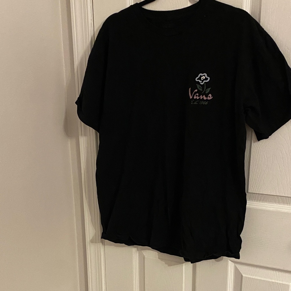Vans Black Tee with Logo Design